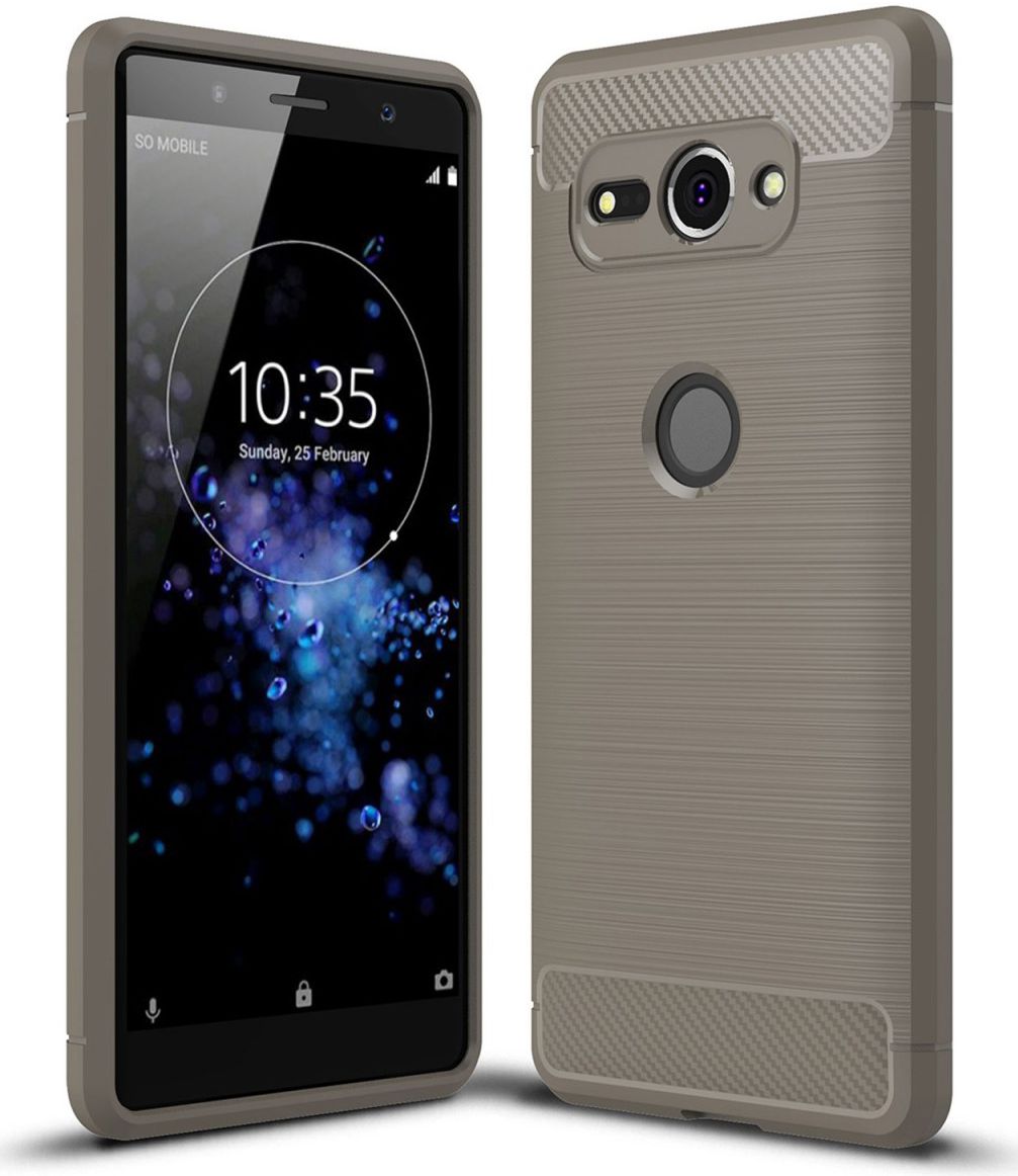 Sony Xperia XZ2 Compact Geborsteld TPU Hoesje Grijs afbeelding 1