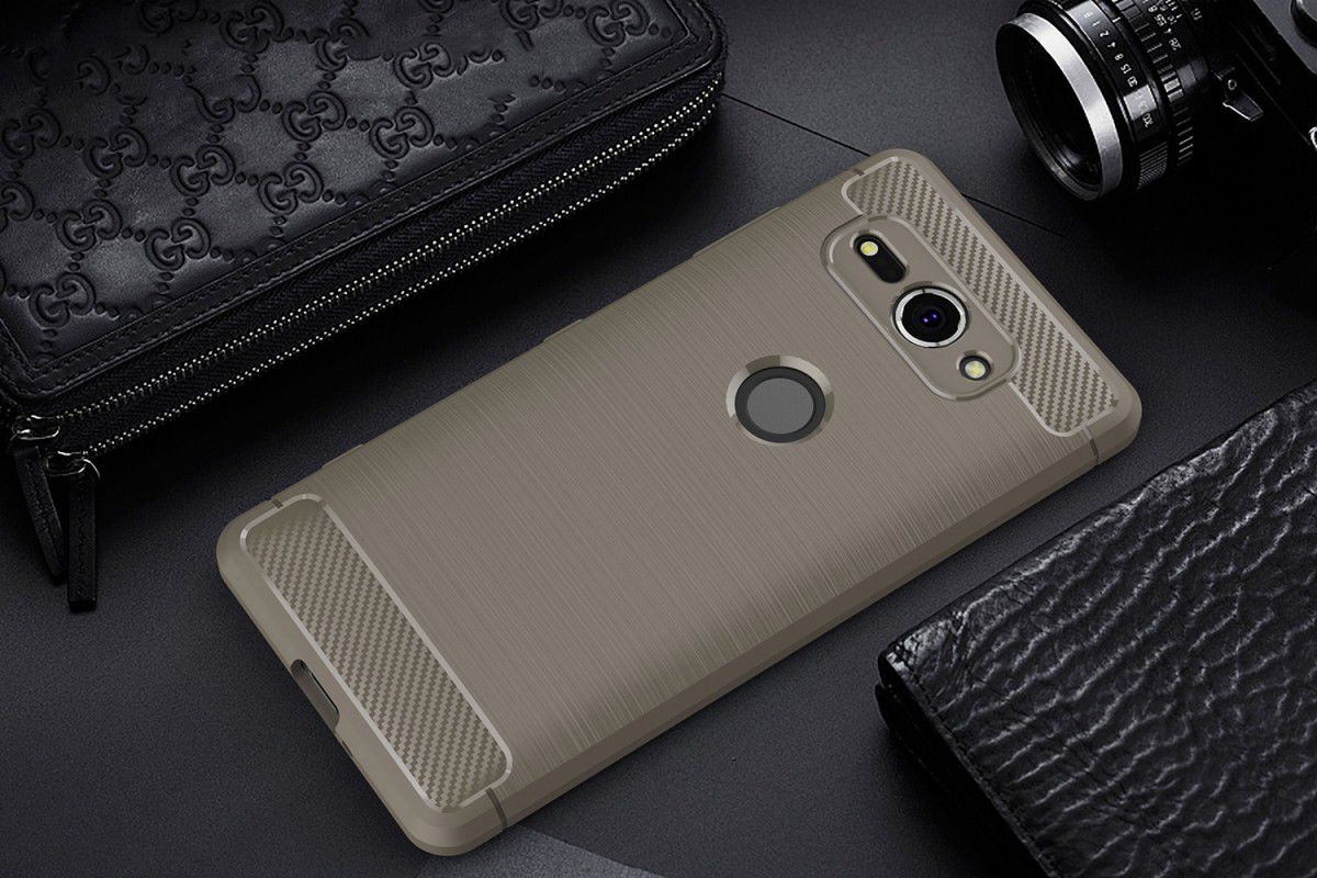 Sony Xperia XZ2 Compact Geborsteld TPU Hoesje Grijs afbeelding 2