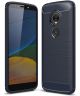 Motorola Moto E5 Geborsteld TPU Hoesje Blauw