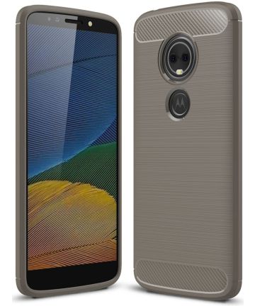 Motorola Moto E5 Plus Geborsteld TPU Hoesje Grijs Hoesjes