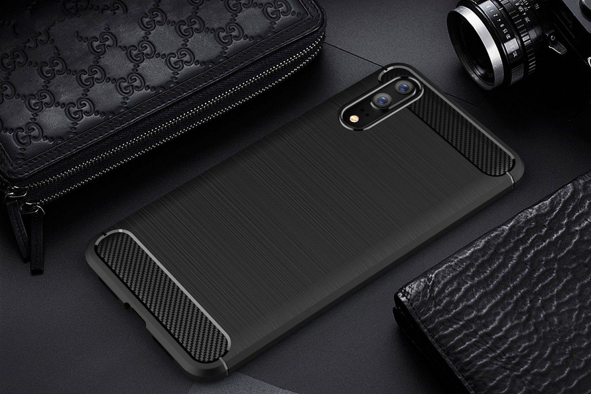 Huawei P20 Geborsteld TPU Hoesje Zwart afbeelding 9