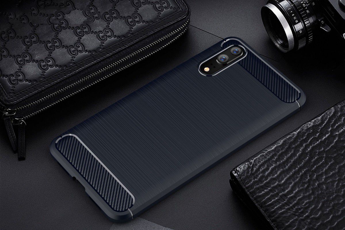 Huawei P20 Geborsteld TPU Hoesje Blauw afbeelding 2