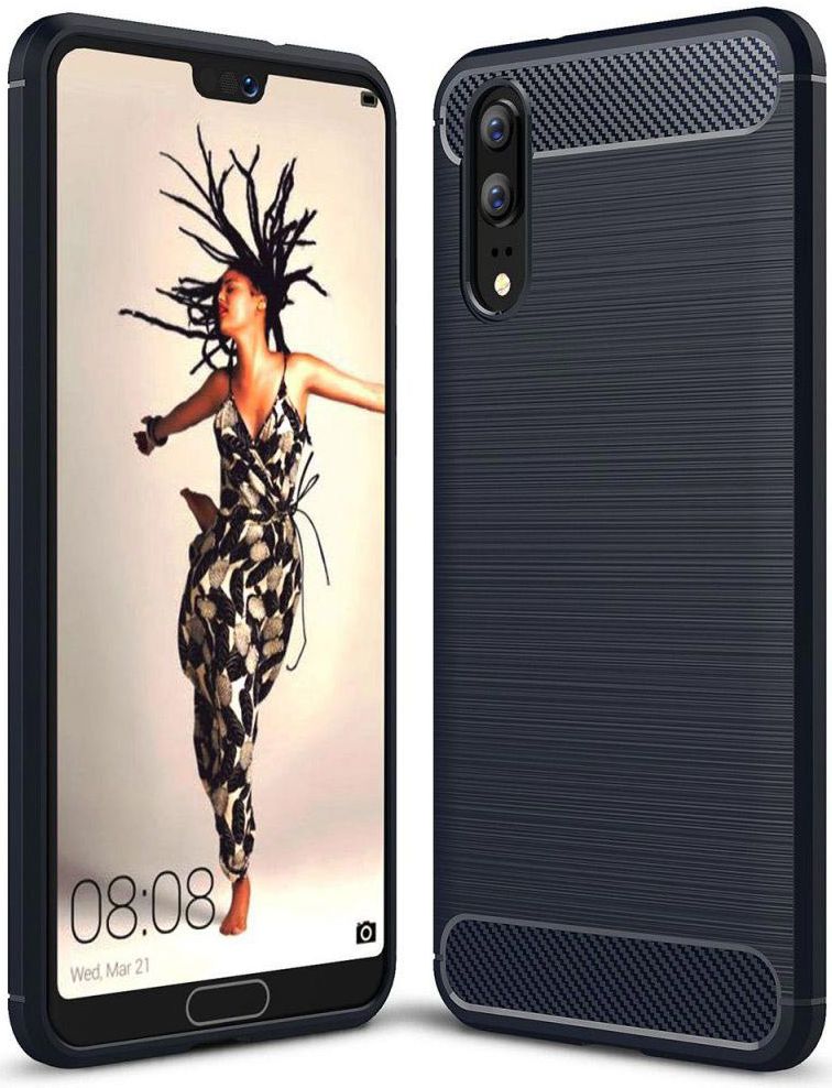 Huawei P20 Geborsteld TPU Hoesje Blauw afbeelding 1