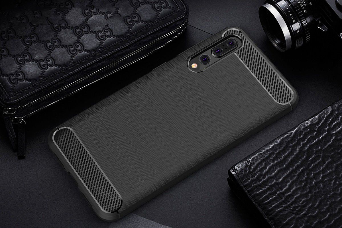Huawei P20 Pro Geborsteld TPU Hoesje Zwart afbeelding 9