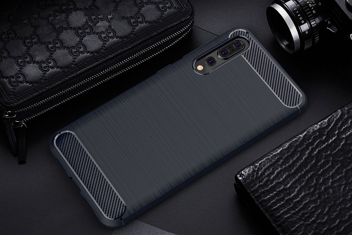 Huawei P20 Pro Geborsteld TPU Hoesje Blauw afbeelding 2