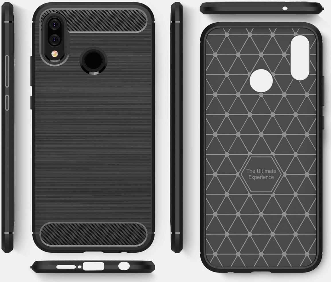 Huawei P20 Lite Geborsteld TPU Hoesje Zwart afbeelding 8