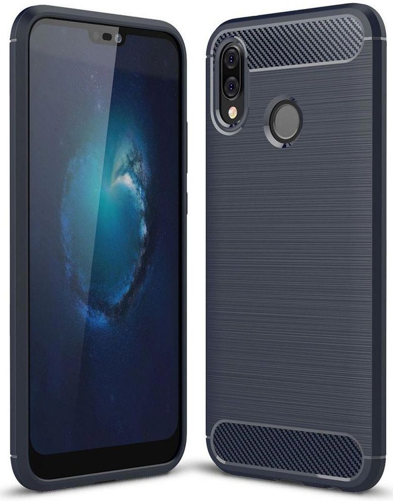 Huawei P20 Lite Geborsteld TPU Hoesje Blauw afbeelding 1