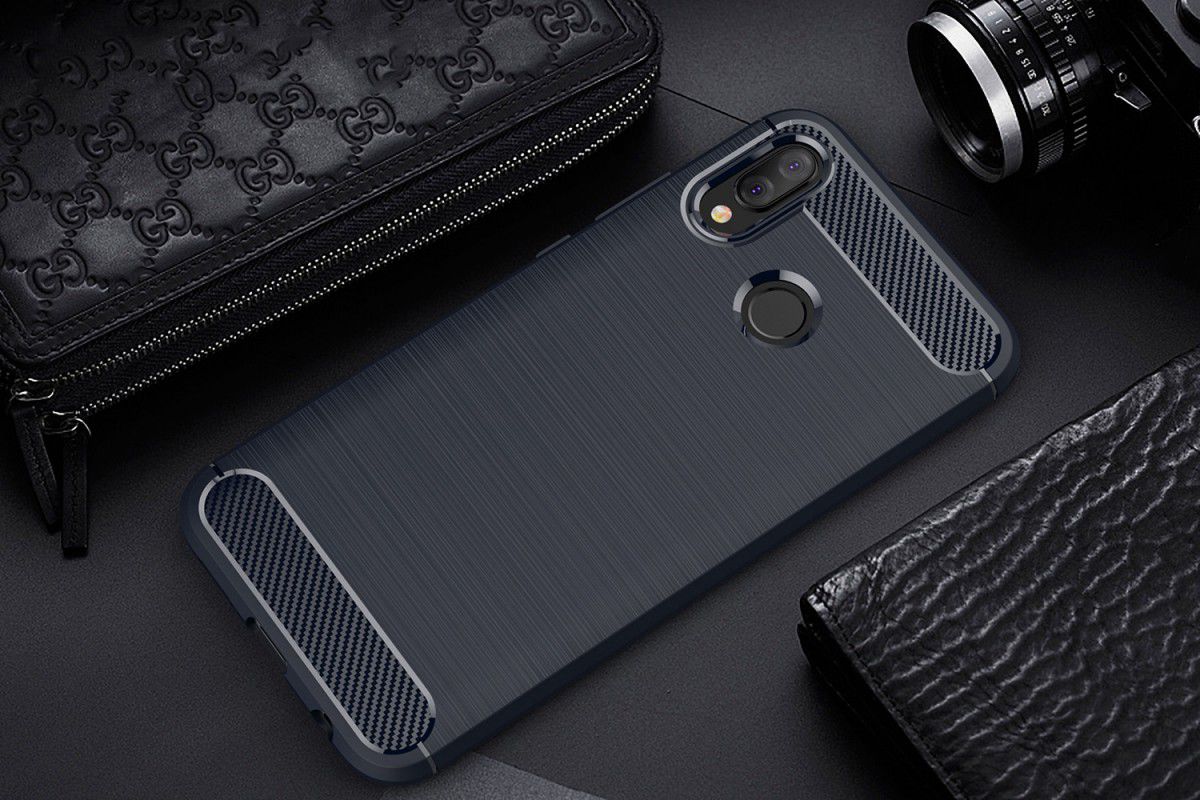 Huawei P20 Lite Geborsteld TPU Hoesje Blauw afbeelding 2