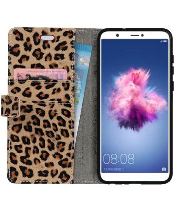 Huawei P Smart Portemonnee Hoesje met Luipaard Print Hoesjes