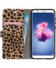 Huawei P Smart Portemonnee Hoesje met Luipaard Print