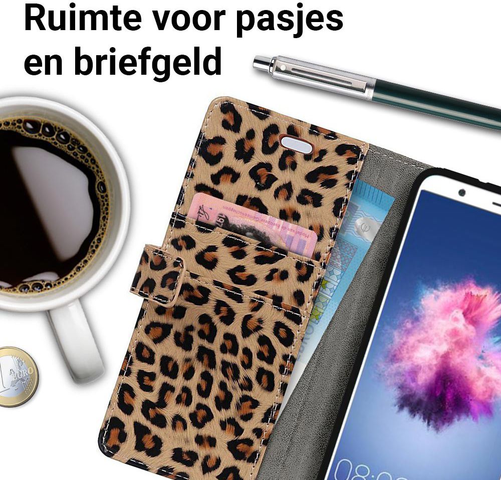 Huawei P Smart Portemonnee Hoesje met Luipaard Print afbeelding 6
