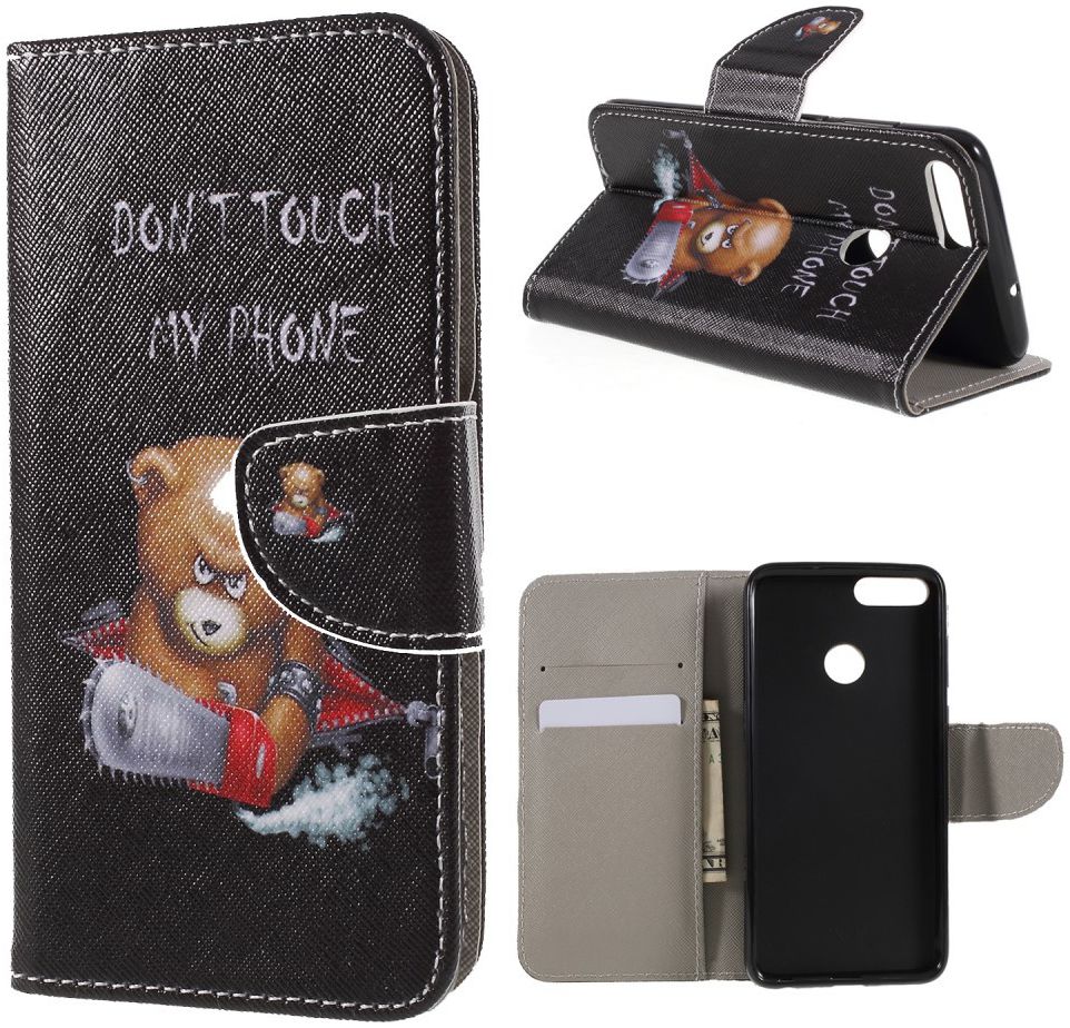 Huawei P Smart Portemonee Hoesje met Teddy Print afbeelding 11