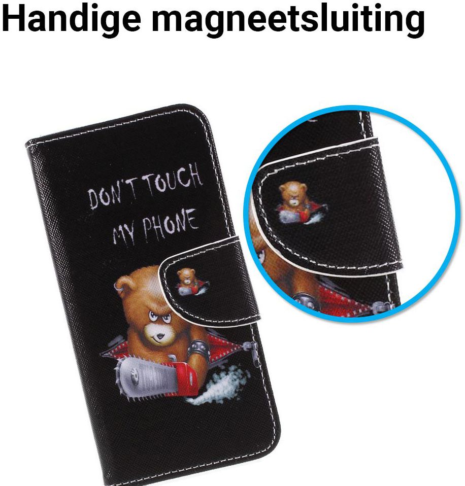 Huawei P Smart Portemonee Hoesje met Teddy Print afbeelding 3