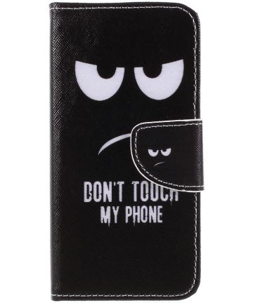 Huawei P Smart Portemonnee Hoesje met Don't Touch My Phone Print Hoesjes