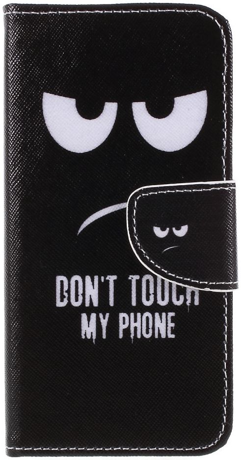 Huawei P Smart Portemonnee Hoesje met Don't Touch My Phone Print afbeelding 1
