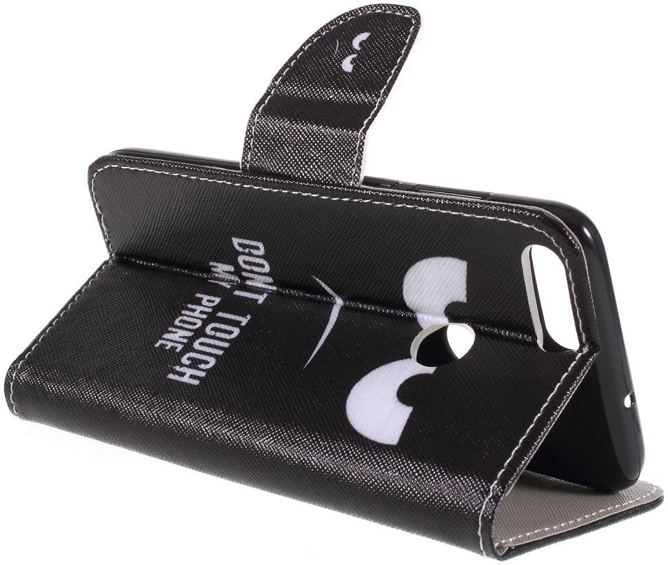 Huawei P Smart Portemonnee Hoesje met Don't Touch My Phone Print afbeelding 8