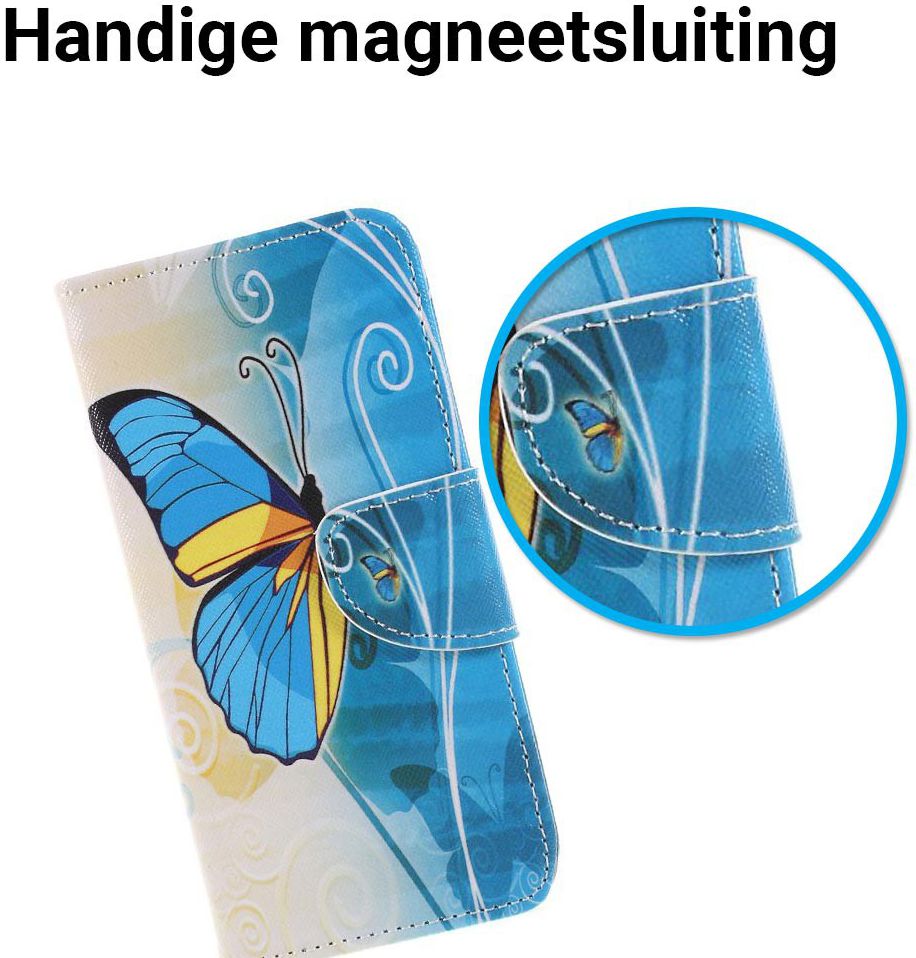 Huawei P Smart Portemonee Hoesje met Vlinder Print afbeelding 3