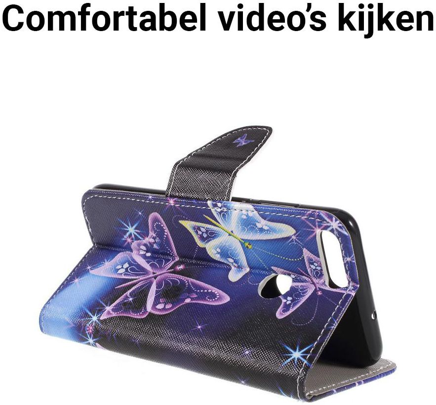 Huawei P Smart Portemonee Hoesje met Vlinders Print afbeelding 6
