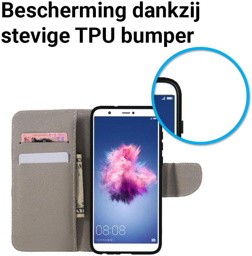 Huawei P Smart Portemonnee Hoesje met Camouflage Print afbeelding 5