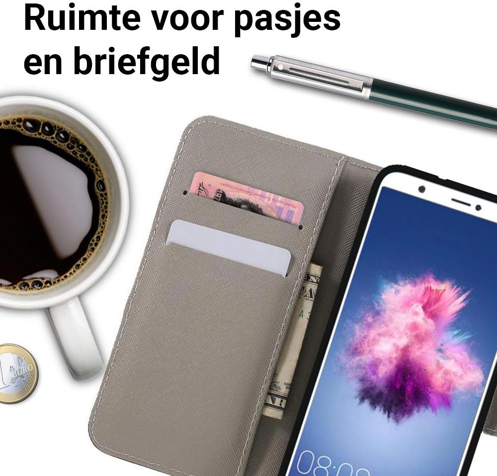 Huawei P Smart Portemonnee Hoesje met Camouflage Print afbeelding 6