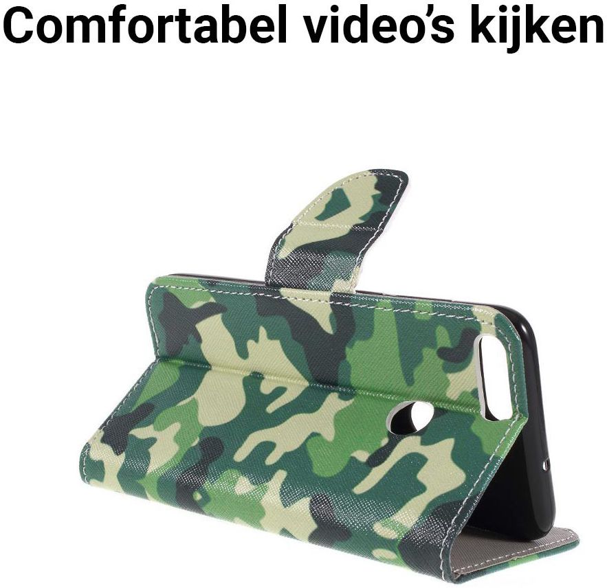 Huawei P Smart Portemonnee Hoesje met Camouflage Print afbeelding 4