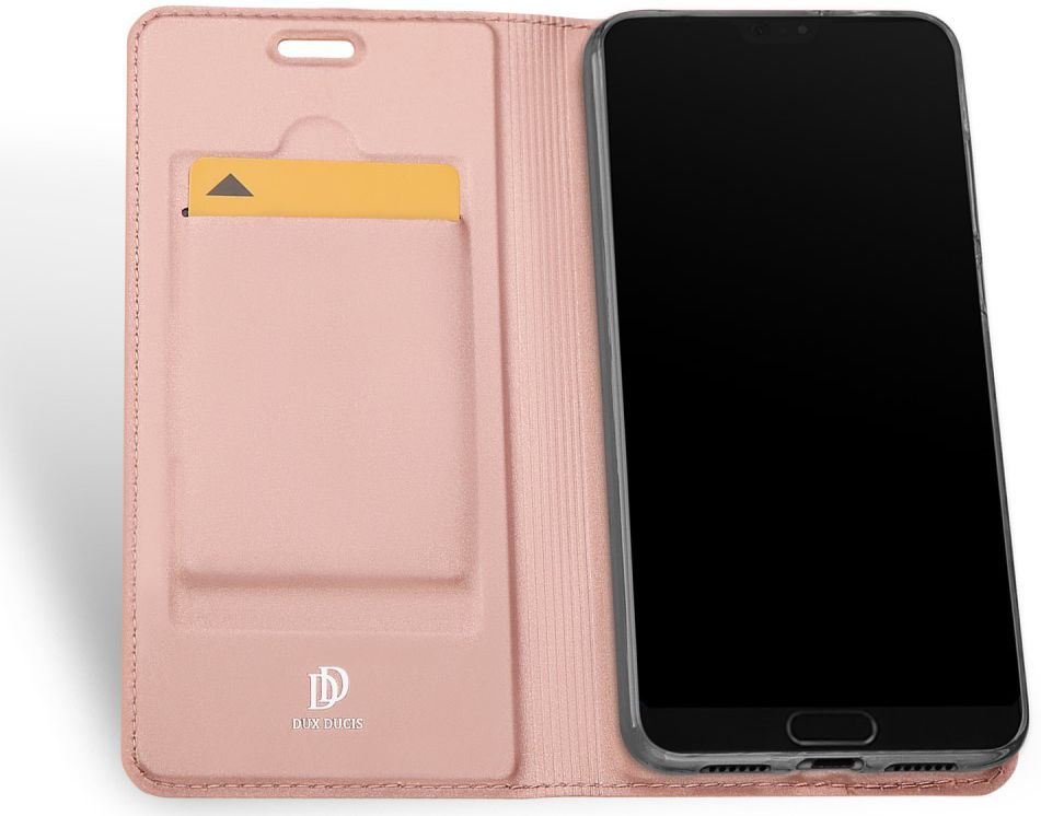 Dux Ducis Huawei P20 Bookcase Hoesje Roze Goud afbeelding 2