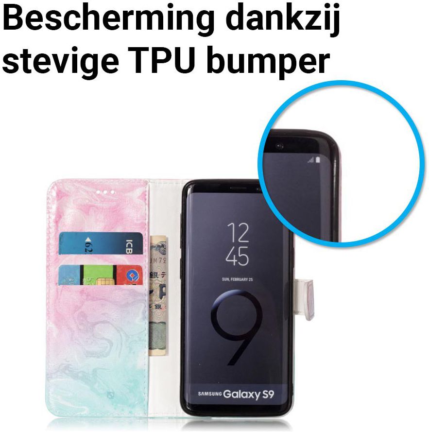 Samsung Galaxy S9 Portemonnee Hoesje Melt Rock Print afbeelding 4