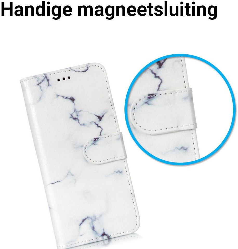 Samsung Galaxy S9 Portemonnee Hoesje Wit Marmer Print afbeelding 5