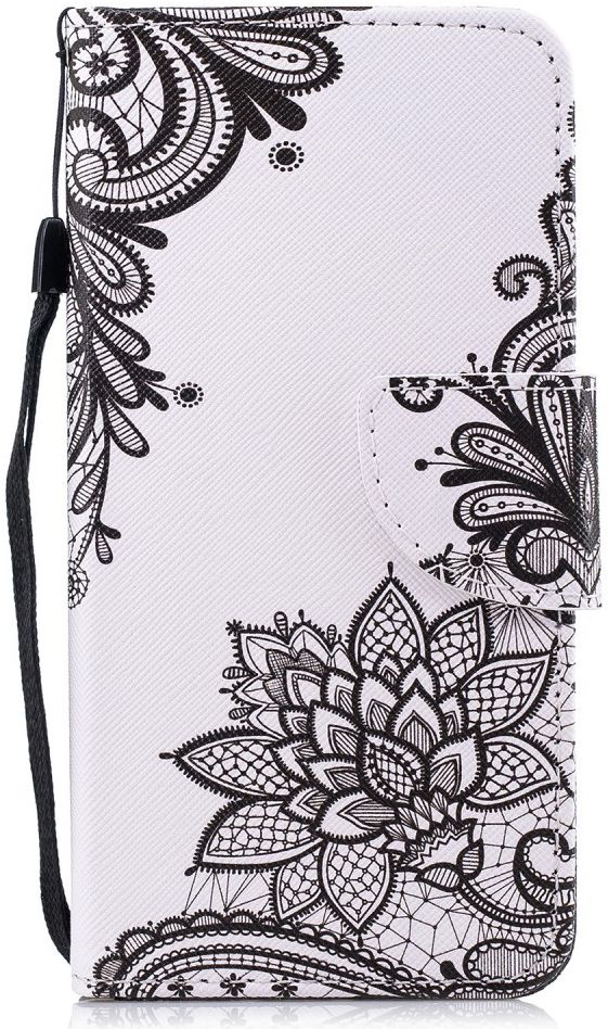 Huawei P Smart Portemonnee Hoesje met Bloem Print afbeelding 1