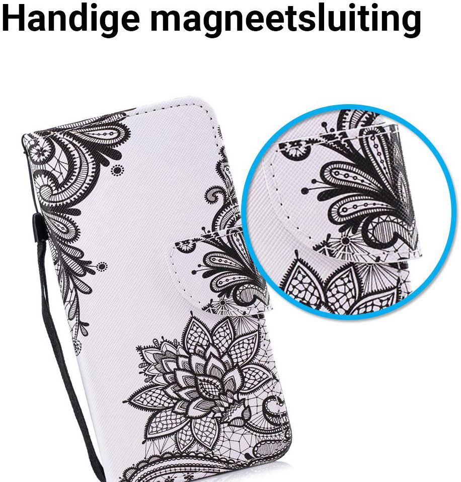 Huawei P Smart Portemonnee Hoesje met Bloem Print afbeelding 3