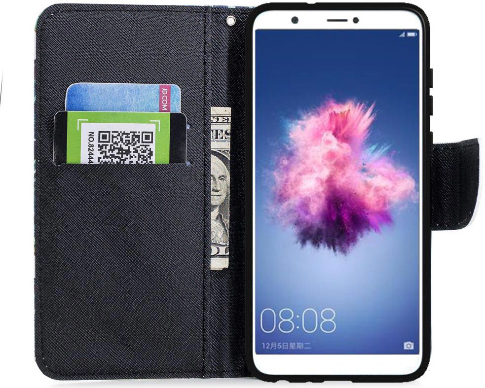 Huawei P Smart Portemonnee Hoesje met Blad Print afbeelding 2