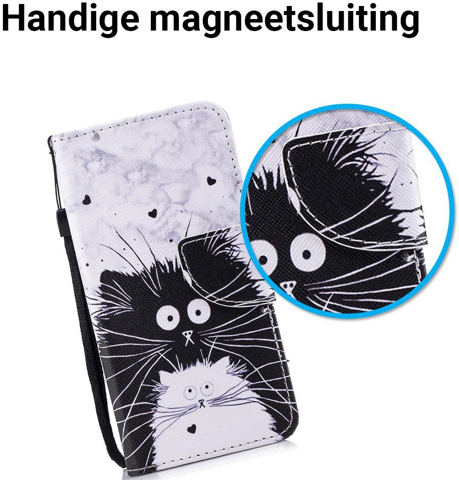 Huawei P Smart Portemonnee Hoesje met Poes Print afbeelding 3