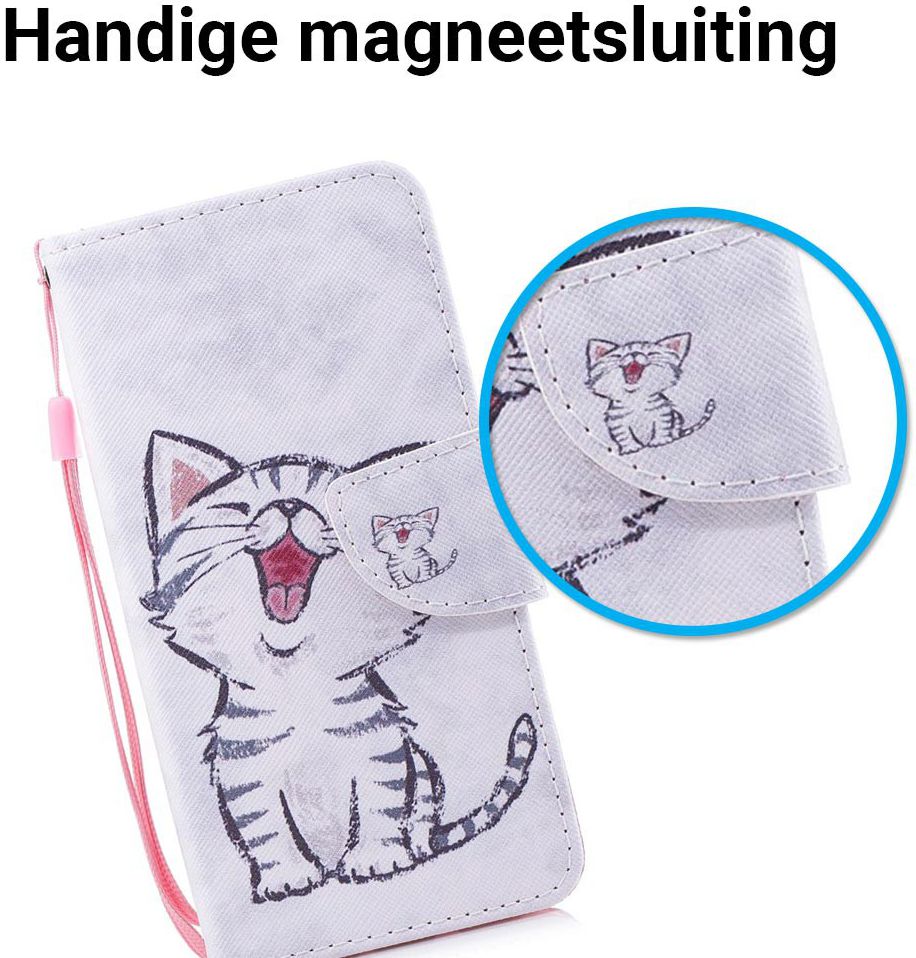 Huawei P Smart Portemonnee Hoesje met Kat Print afbeelding 2