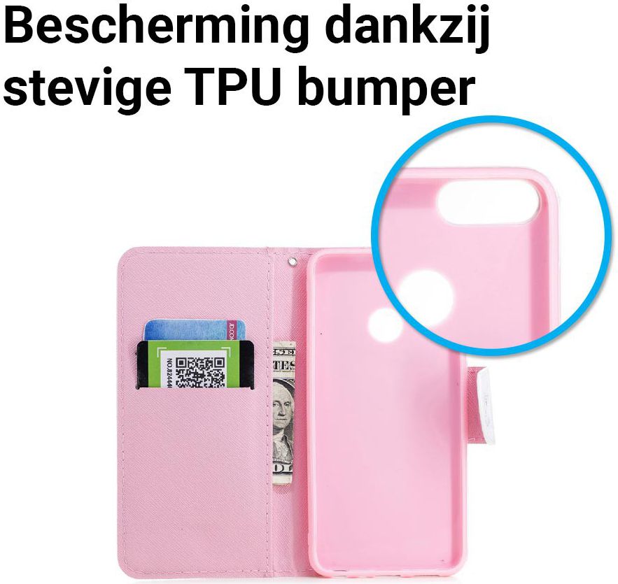 Huawei P Smart Portemonnee Hoesje met Kat Print afbeelding 5