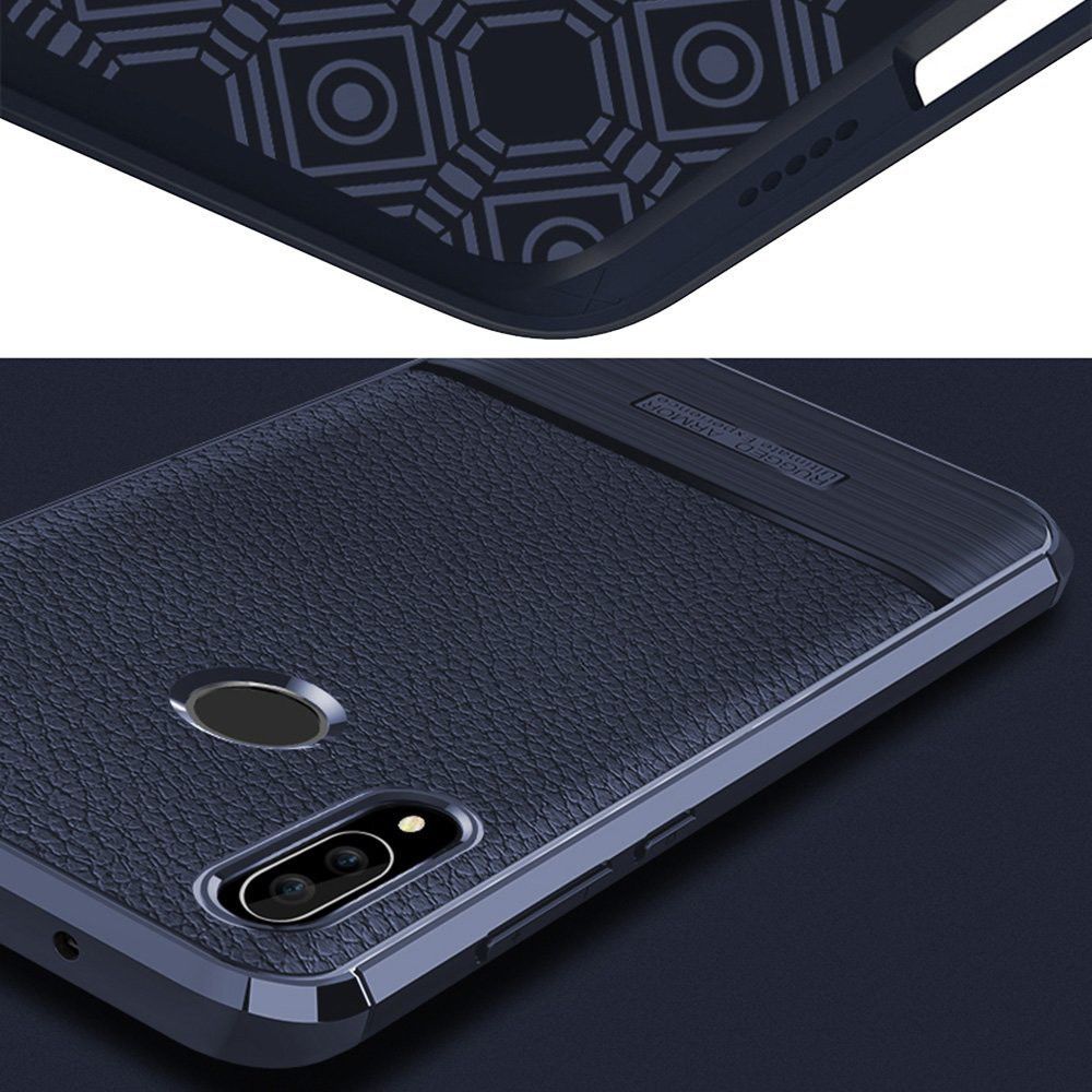 Huawei P20 Lite Rugged Armor Geborsteld TPU Hoesje Blauw afbeelding 4