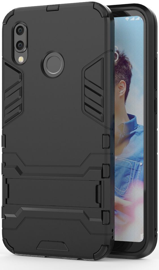 Huawei P20 Lite Hybride Hoesje met Standaard Zwart afbeelding 1