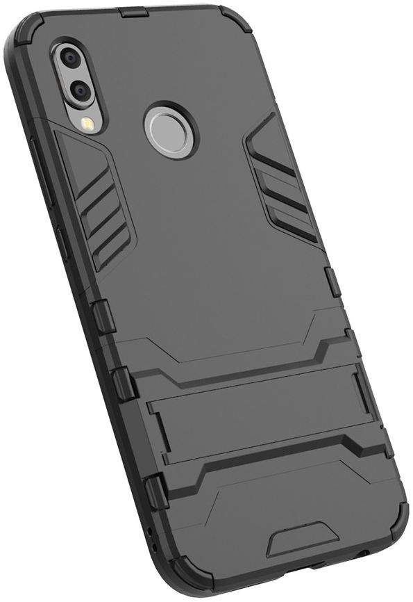 Huawei P20 Lite Hybride Hoesje met Standaard Zwart afbeelding 2