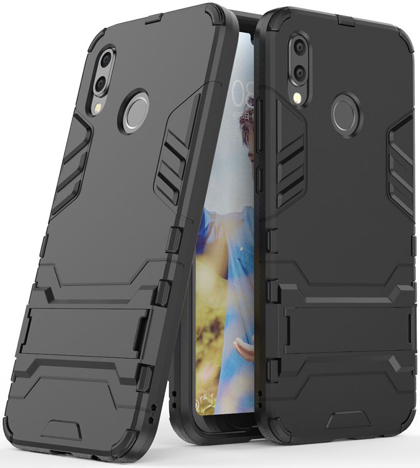 Huawei P20 Lite Hybride Hoesje met Standaard Zwart afbeelding 4