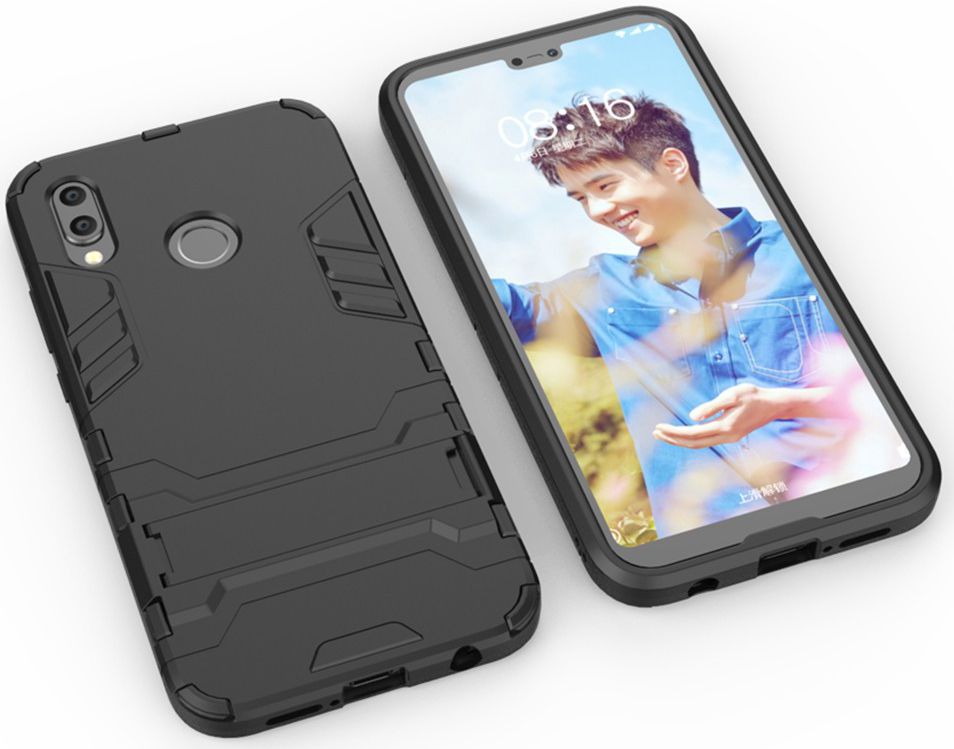Huawei P20 Lite Hybride Hoesje met Standaard Zwart afbeelding 5