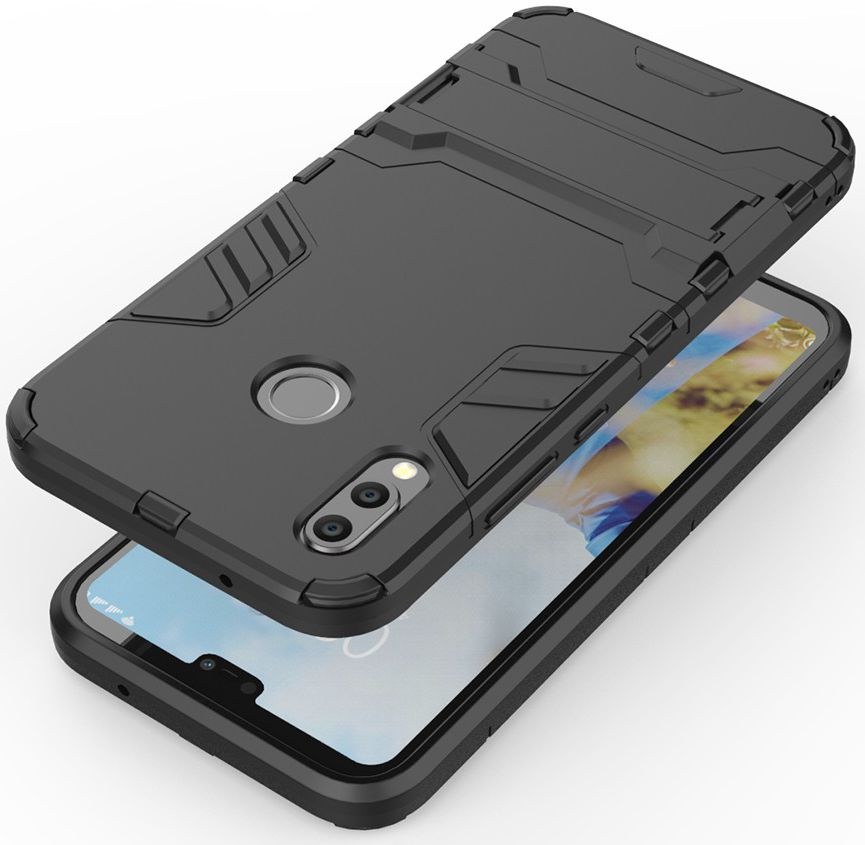 Huawei P20 Lite Hybride Hoesje met Standaard Zwart afbeelding 6