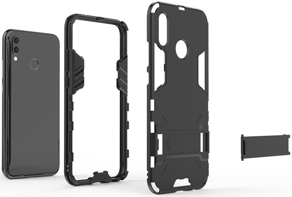 Huawei P20 Lite Hybride Hoesje met Standaard Zwart afbeelding 7