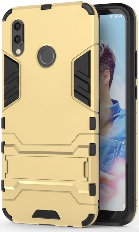 Huawei P20 Lite Hybride Hoesje met Standaard Goud afbeelding 1