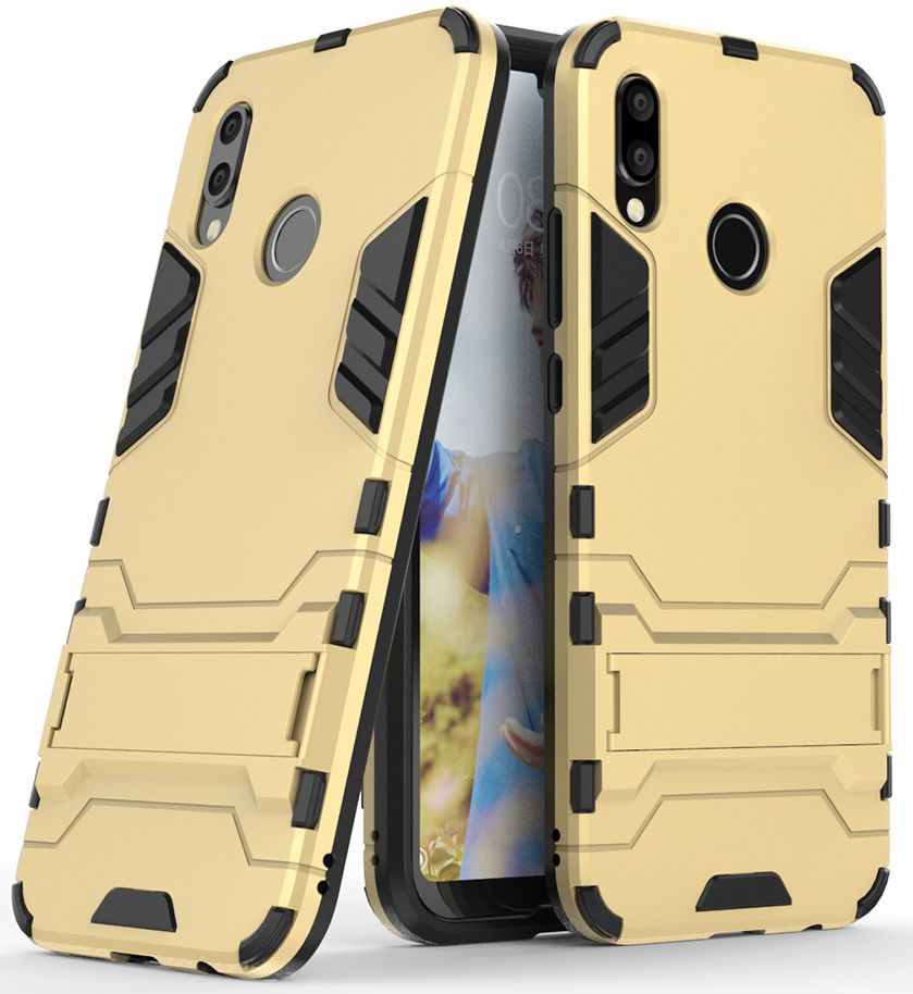 Huawei P20 Lite Hybride Hoesje met Standaard Goud afbeelding 4