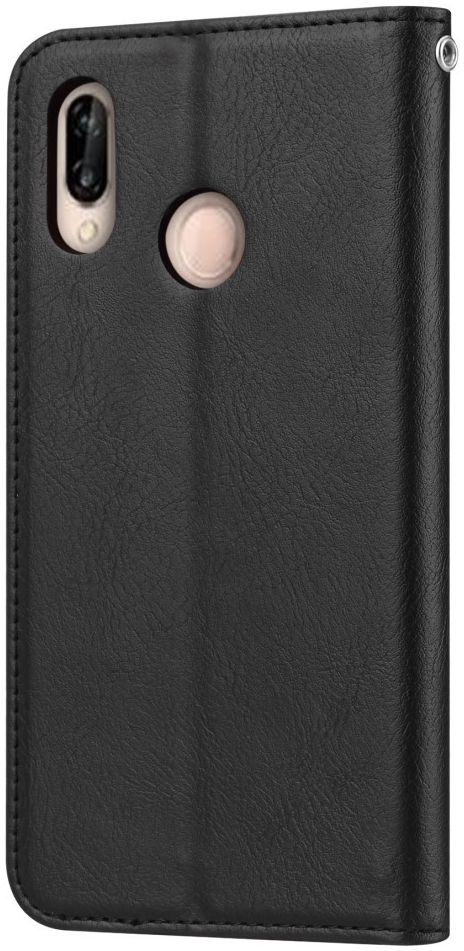 Huawei P20 Lite Luxe Portemonnee Hoesje Zwart afbeelding 4