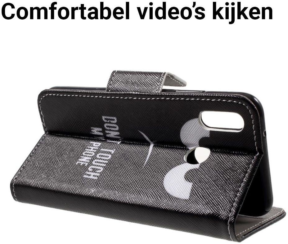 Huawei P20 Lite Portemonnee Hoesje met Print Don't Touch My Phone afbeelding 5