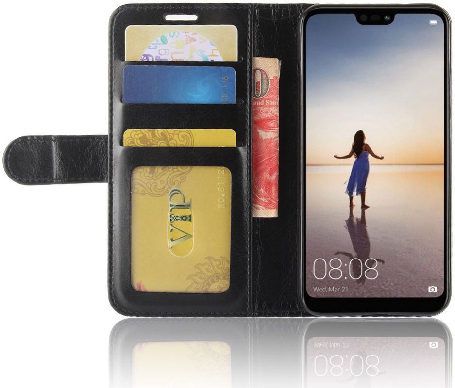 Huawei P20 Lite Hoesje met Kaarthouder Zwart afbeelding 1