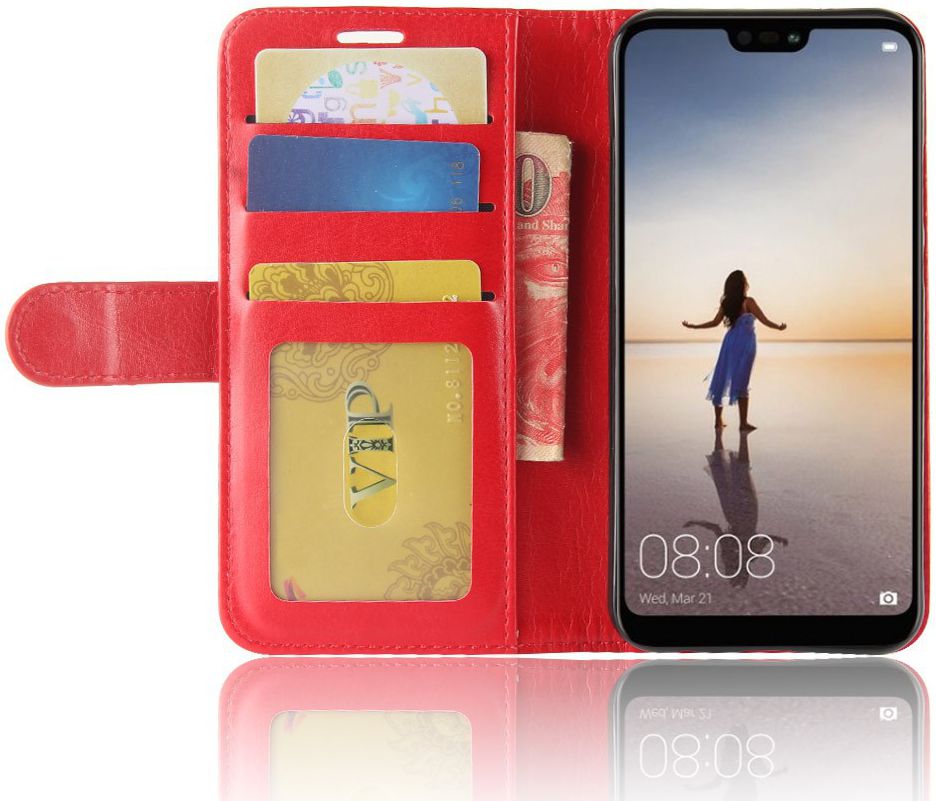 Huawei P20 Lite Hoesje met Kaarthouder Rood afbeelding 1