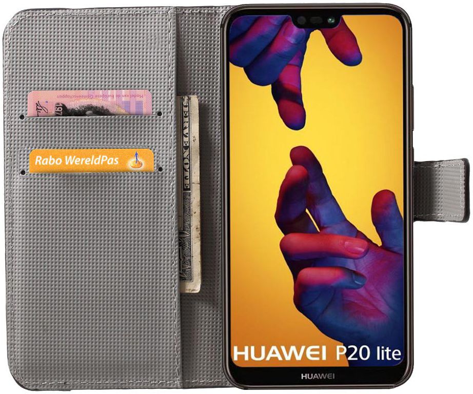 Huawei P20 Lite Portemonnee Hoesje met Print Blossom afbeelding 2