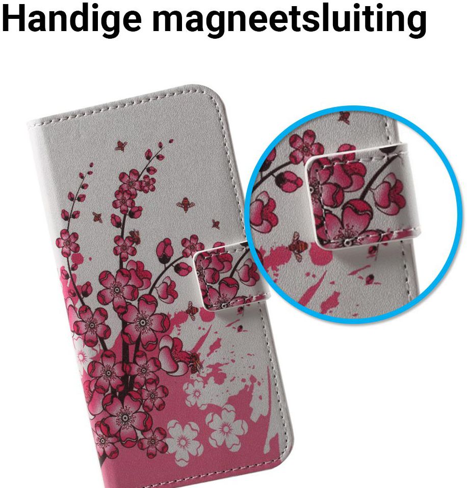 Huawei P20 Lite Portemonnee Hoesje met Print Blossom afbeelding 3