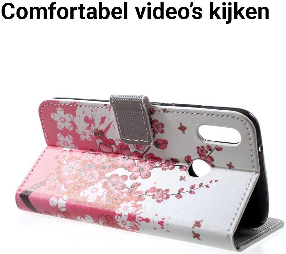 Huawei P20 Lite Portemonnee Hoesje met Print Blossom afbeelding 4